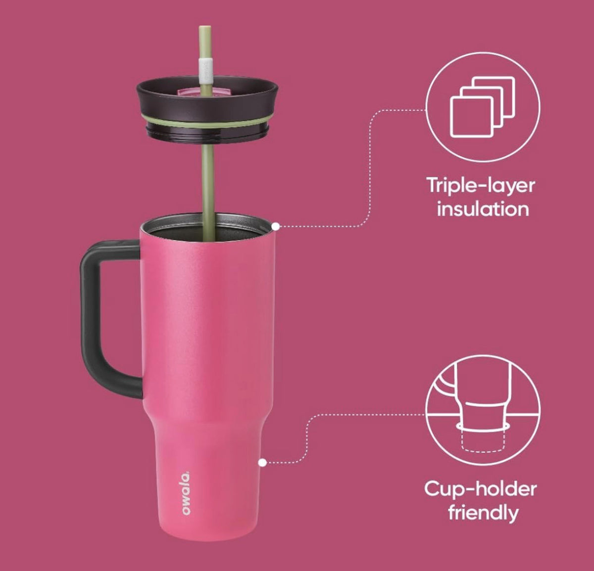 Owala 40oz (1183 ml) Tumbler – Berry Crush – view 3