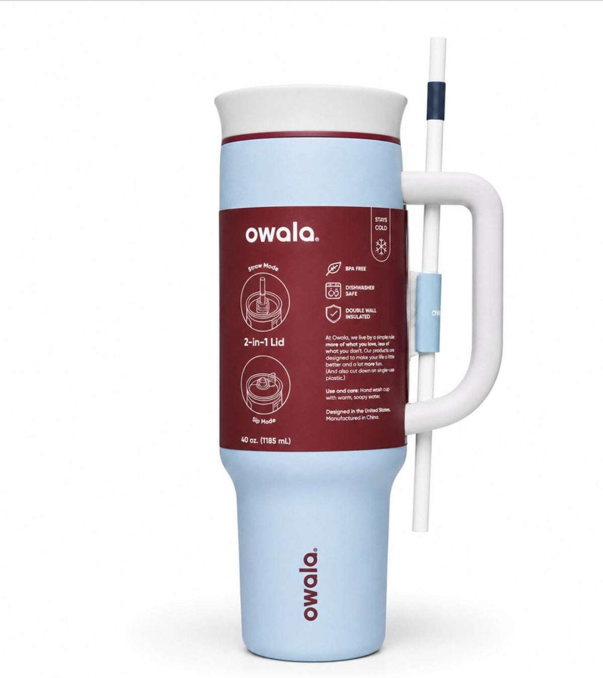 Owala 40oz (1185 ml) Tumbler – Light Blue – view 2