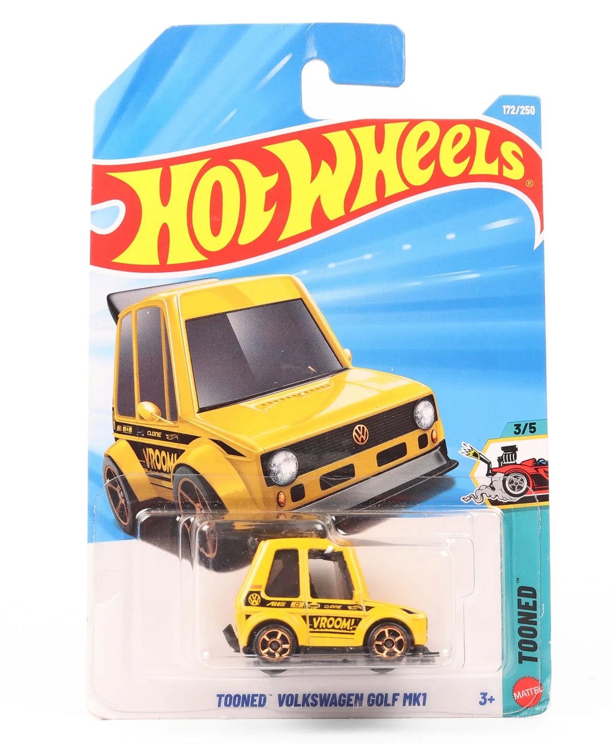 Hot Wheels Tooned Volkswagen Golf MK1 Tooned 3/5 on card packaging