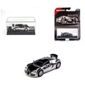 Majorette Bugatti Veyron 16.4 Super Sport - chrome silver model with display case and blister card packaging