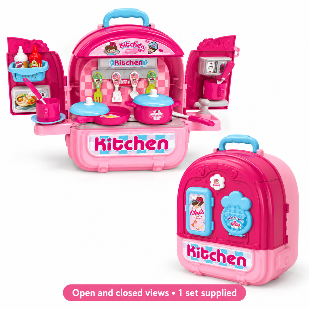 3-in-1 Kitchen Backpack Pretend Play Set