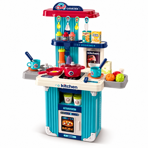 3-in-1 Kitchen Suitcase Playset – Blue