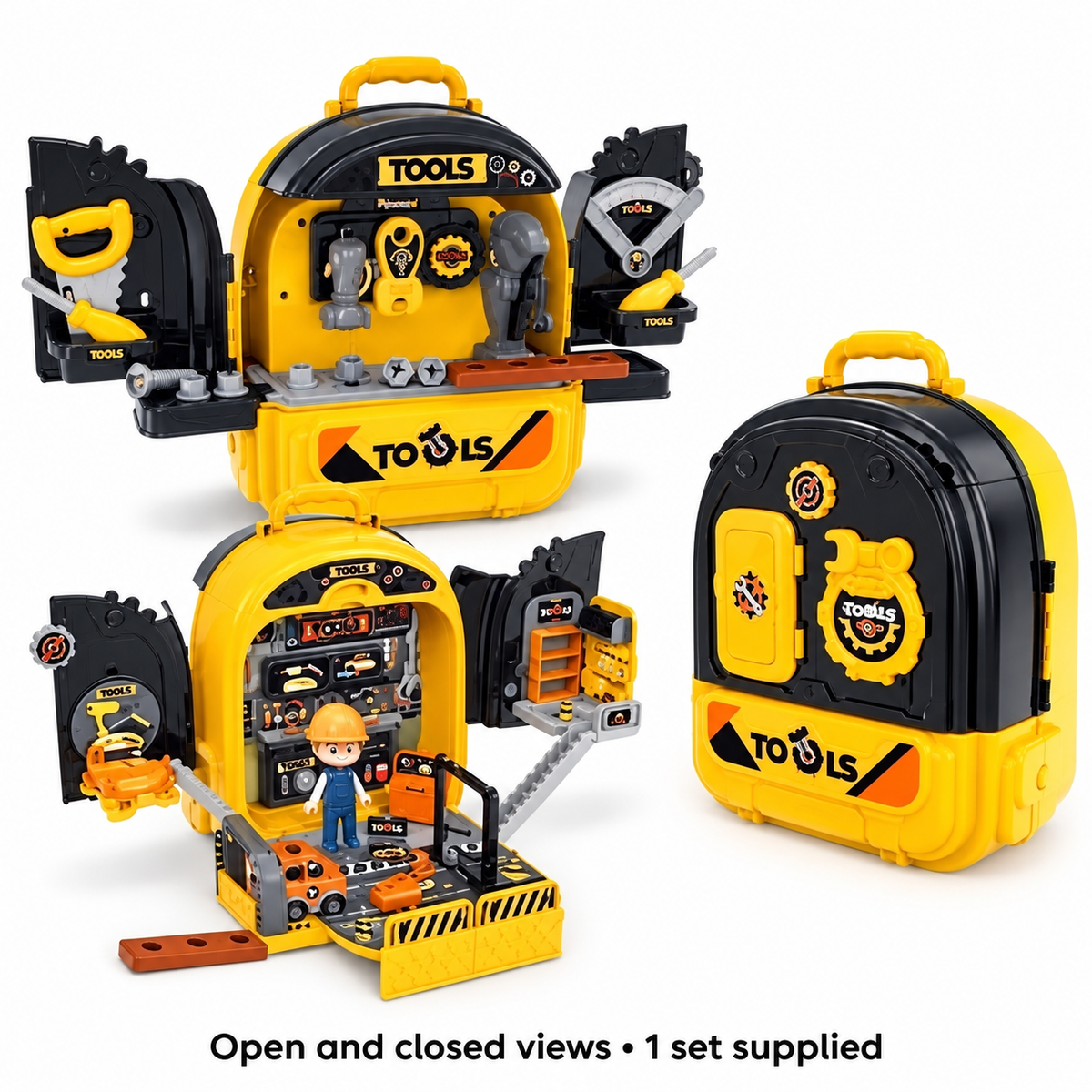 3-in-1 Tool Workshop Backpack Playset