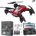J2 Drone red with box, remote controller, phone holder and spare propellers
