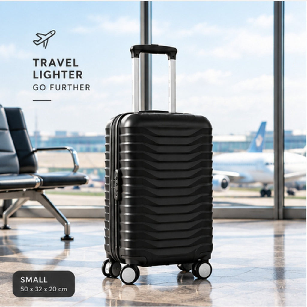 Hard Shell Trolley Suitcase, 24 inch, 4 Wheels (Black) – view 1