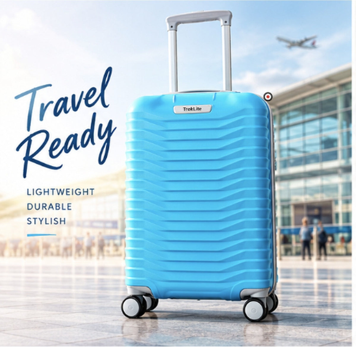 Hard Shell Trolley Suitcase, Cabin 21 inch, 4 Wheels (Blue) – view 1