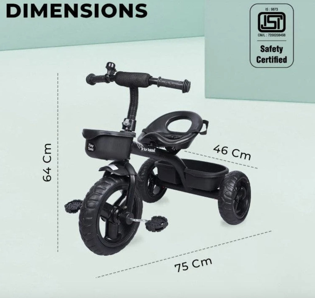 R for Rabbit Tiny Toes T10 Ace Tricycle (Black) – view 4