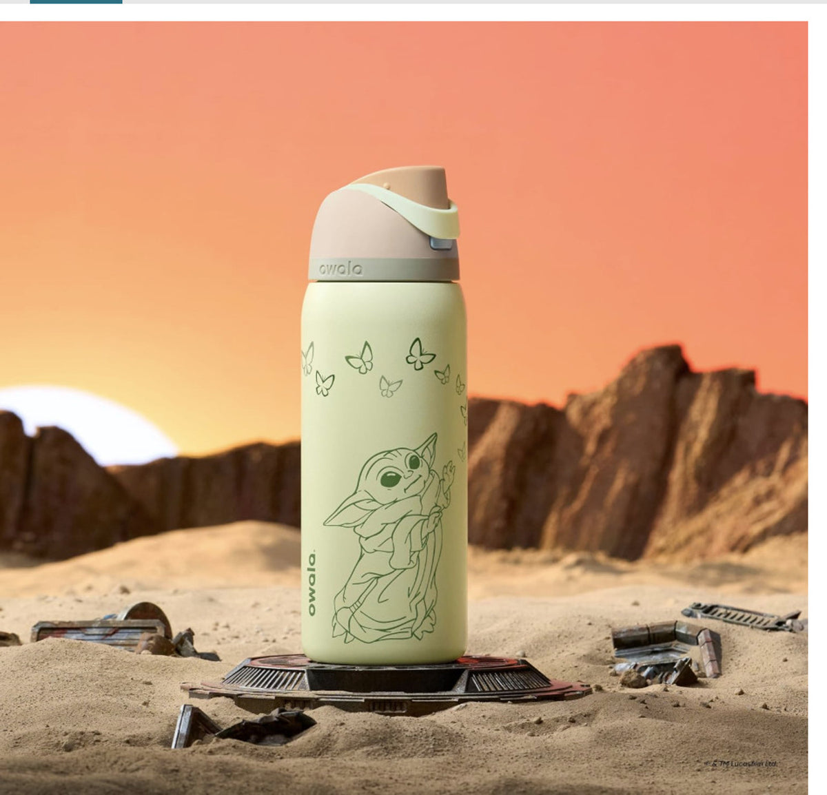 Owala x Star Wars FreeSip 24oz (710 ml) – Grogu, Light Green – view 2