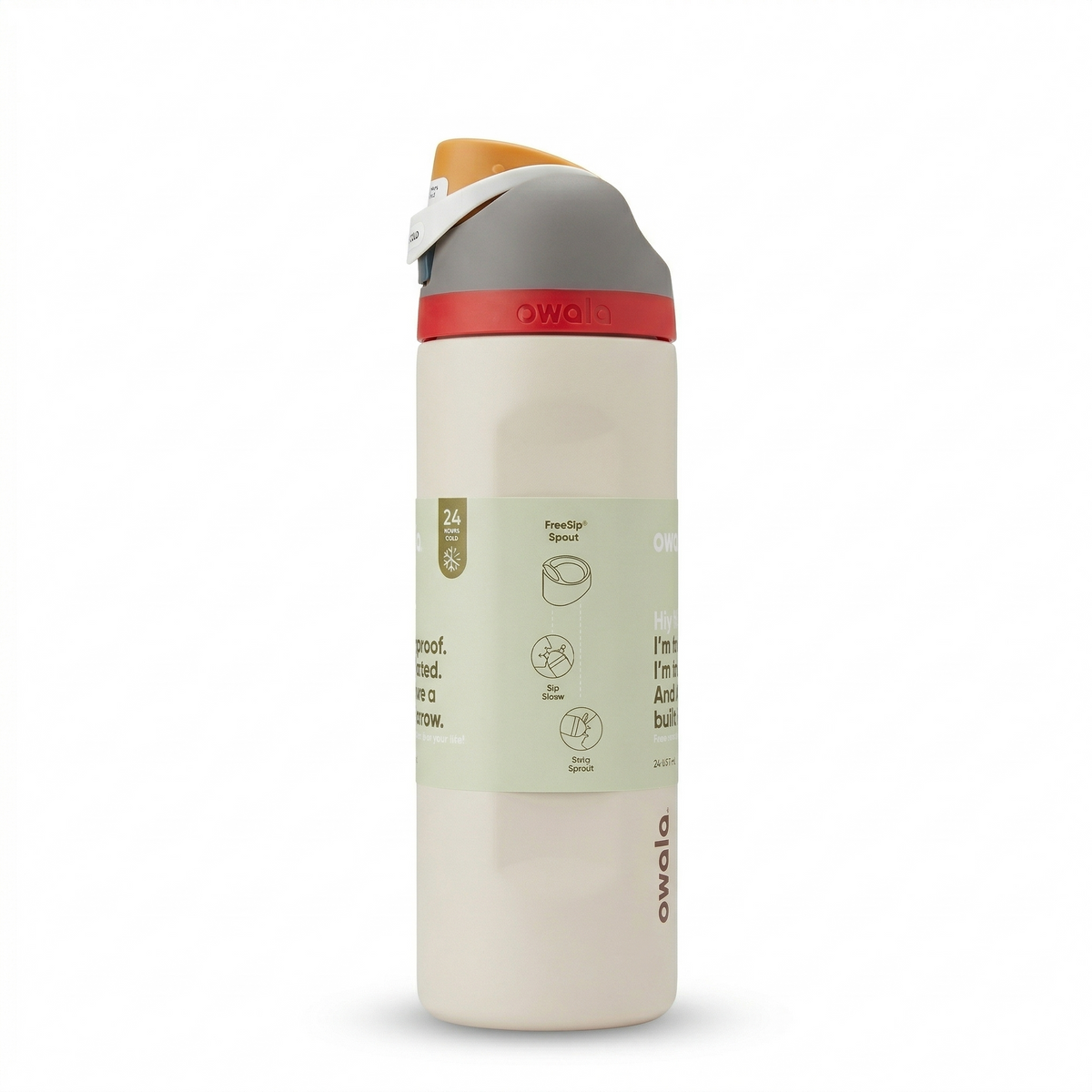 Owala FreeSip Insulated Water Bottle 24oz – Cream/Red – view 2