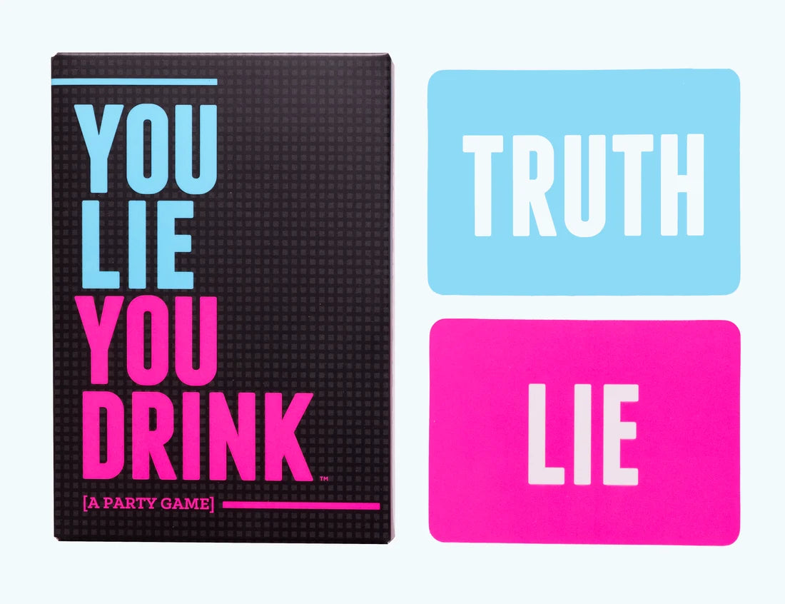 You Lie You Drink box with Truth and Lie cards