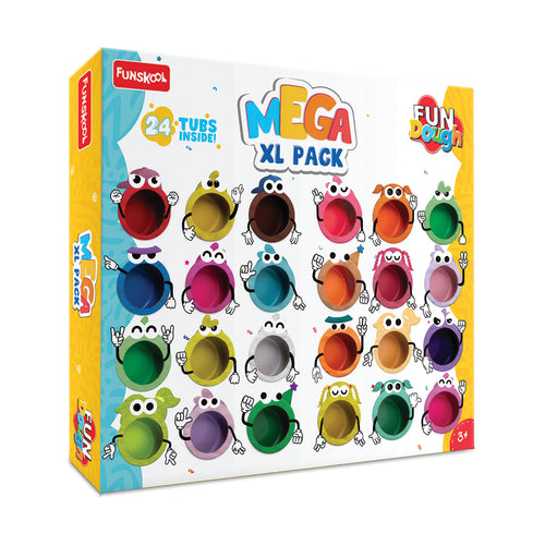 Kids playing with Funskool Fun Dough Mega XL Pack