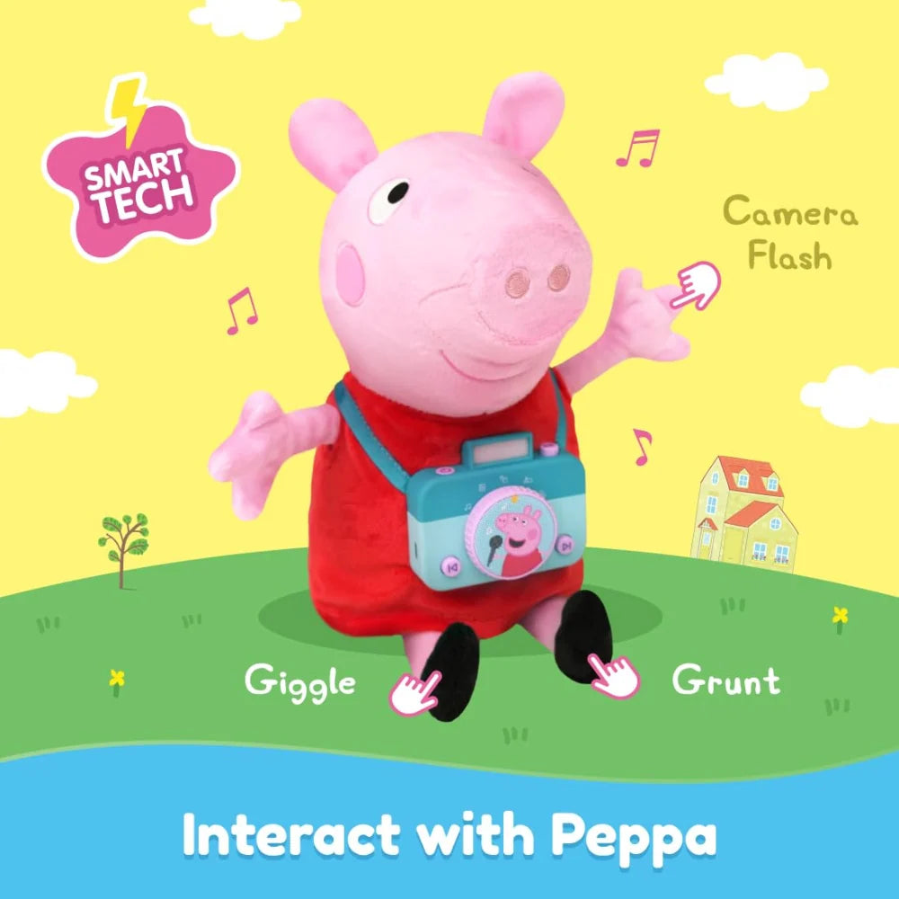 Smart Peppa interactions advertised: camera flash, giggle and grunt