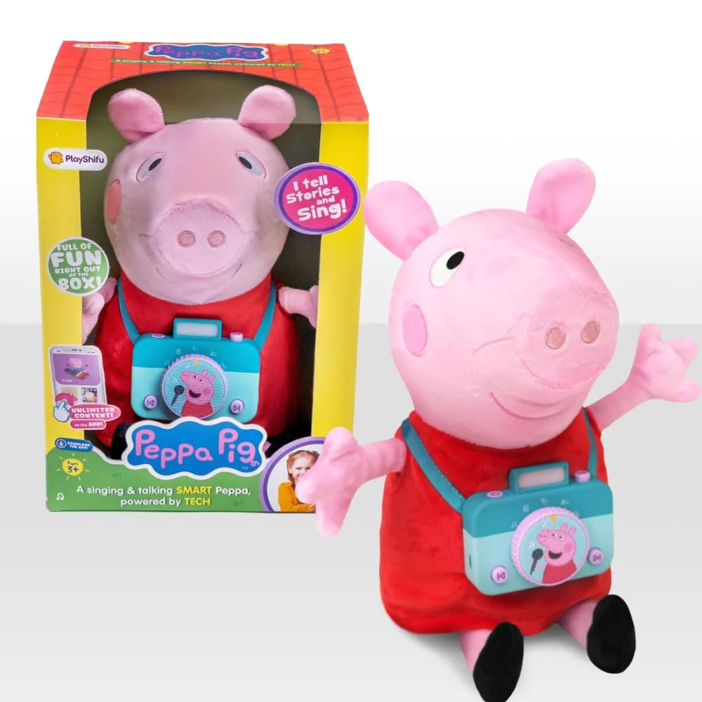 PlayShifu Singing and Talking Smart Peppa Pig plush toy and retail box