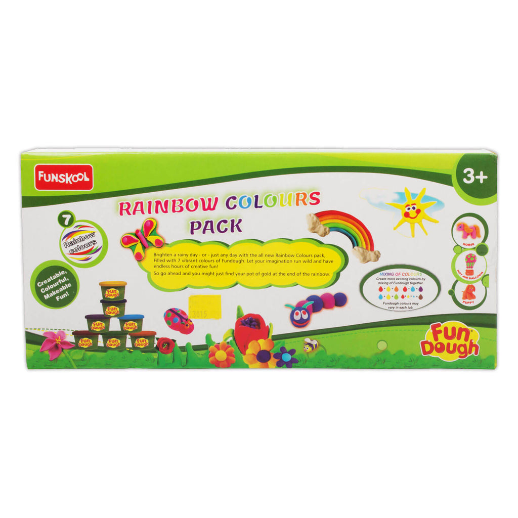 Funskool Fun Dough Rainbow Colours Pack - back view with details