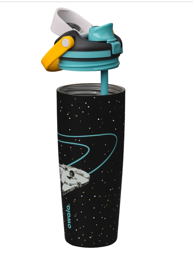 Owala Star Wars Millennium Falcon FreeSip Bottle - Open Lid View