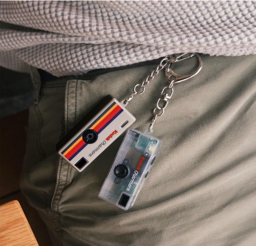 Kodak Charmera Stripe and Transparent styles on keychain