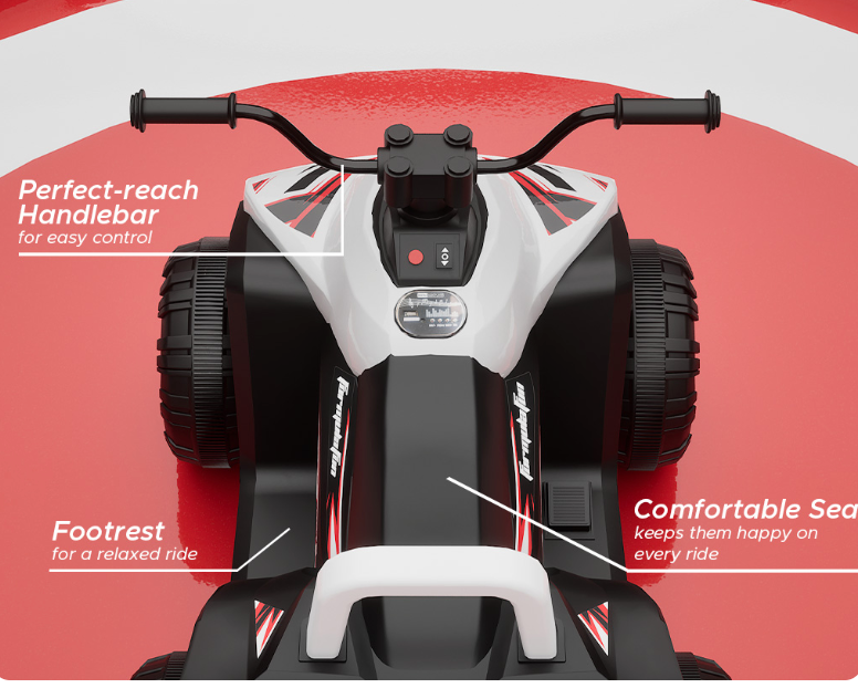 Kids Electric ATV - soft start, anti-skid wheels and no-tilt design features
