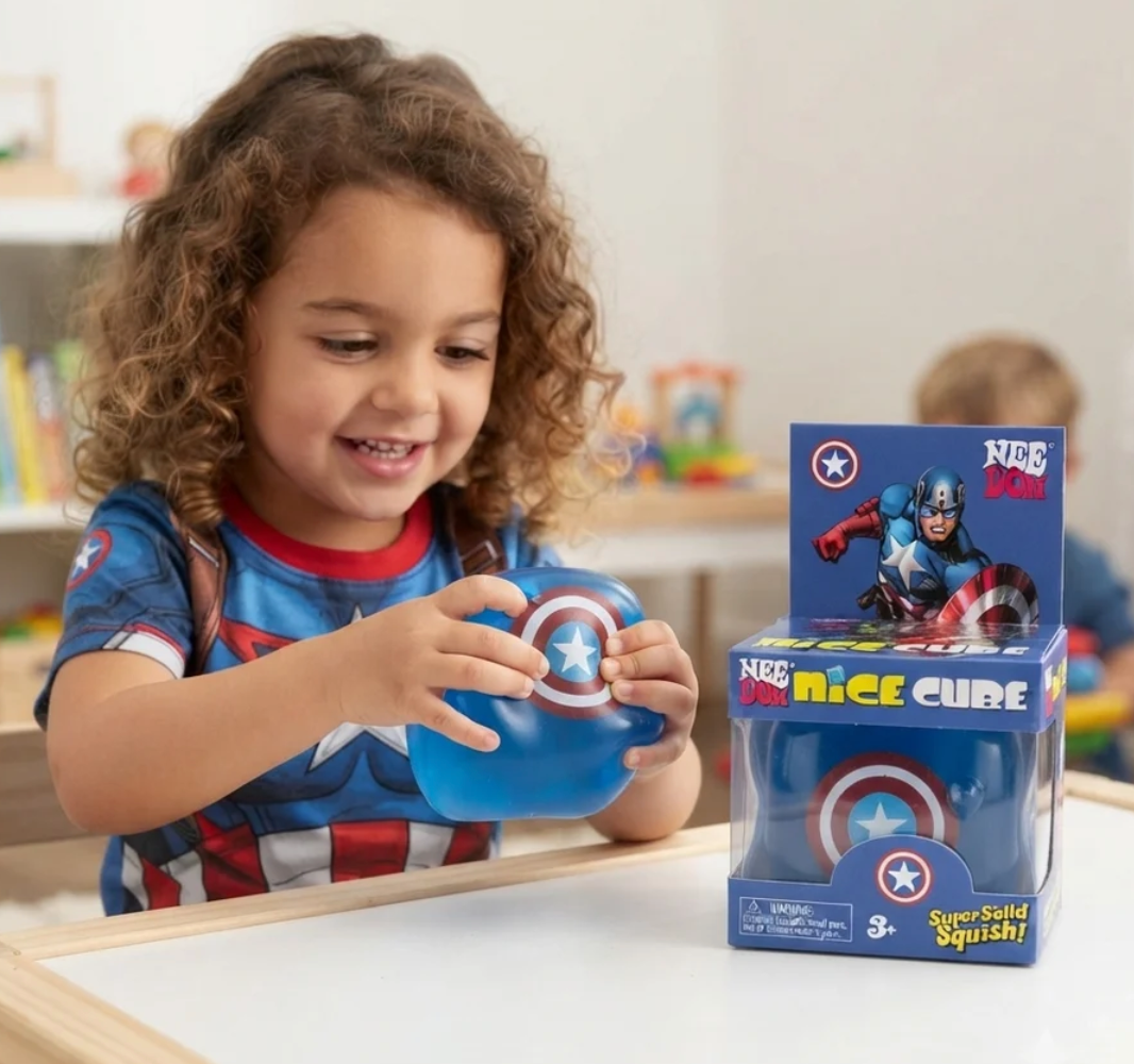 Nee Doh Nice Cube Captain America – Product and Box