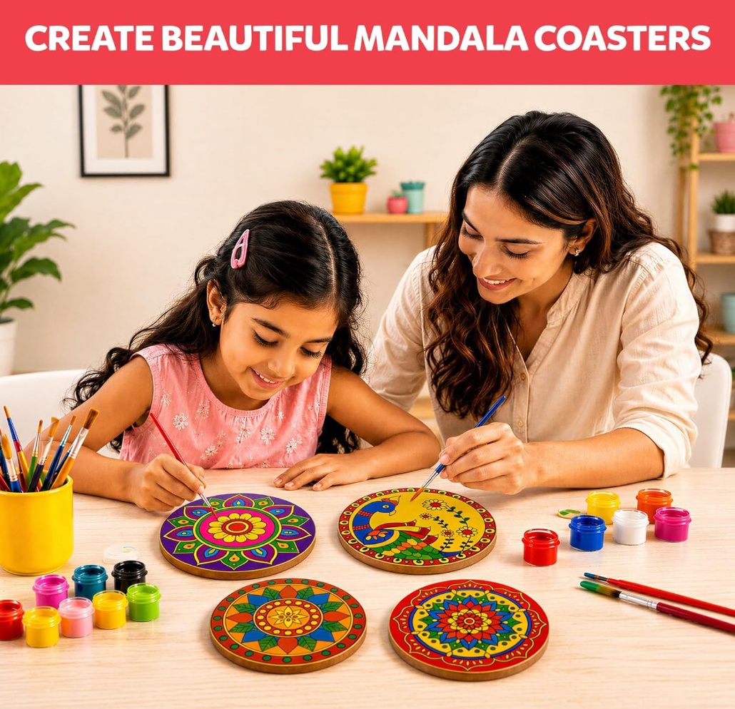 Not Just Art – Create a Functional Masterpiece: use on study table, coffee table, shelf or as cup coaster