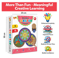 What’s Inside the Kit – 6 wooden coasters, 12 tempera paints, display stand, gems, earbuds, paint brush, instruction sheet