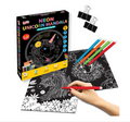 Little Berry Neon Unicorn Mandala Junior Colouring Kit box with 12 neon sheets, sketch pens, glitter tubes