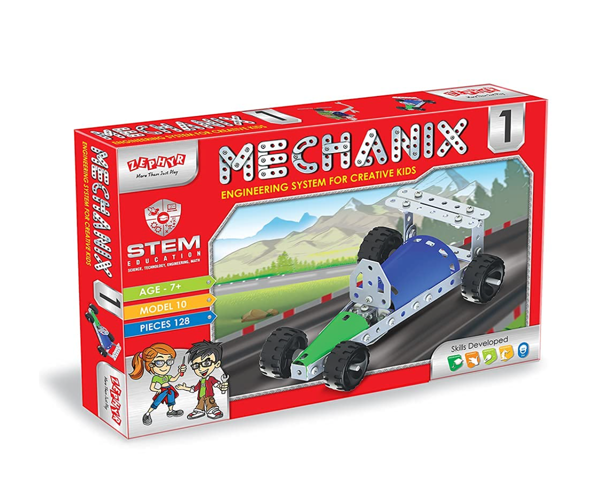 Zephyr Mechanix 1 five model builds - windmill, helicopter, robot, animal, buggy