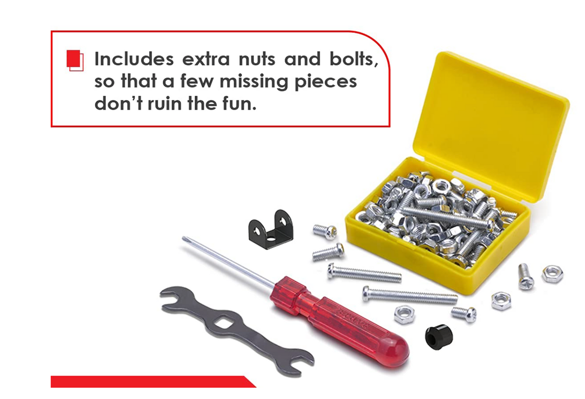 Zephyr Mechanix 0 box with assembled race car, 26x20x3.5cm, 5 models, 98 pieces, Age 7+