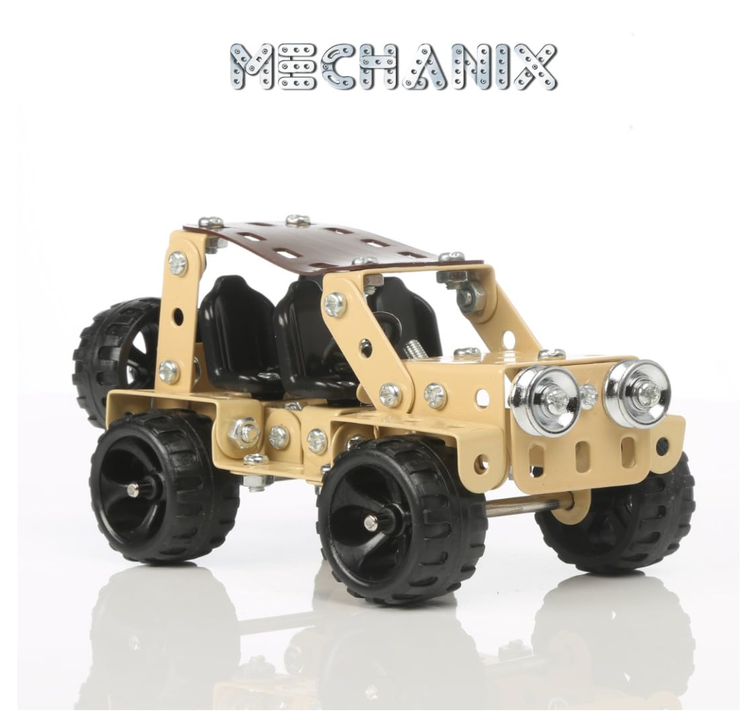 Zephyr Mechanix Safari jeep model hero shot with Mechanix logo
