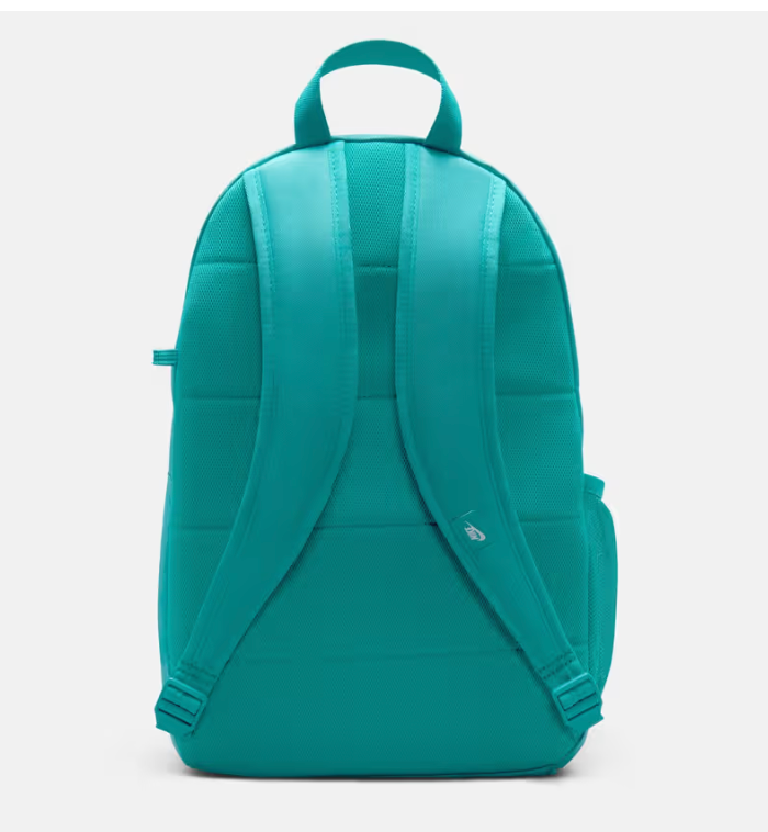Nike Kids Elemental Backpack side angle view showing doodle print and pencil pouch