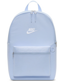 Nike Heritage Backpack ice blue front view with white Swoosh