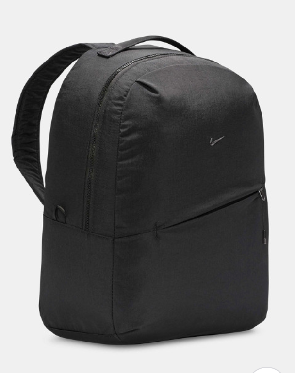Nike Essentials Backpack all black side angle view