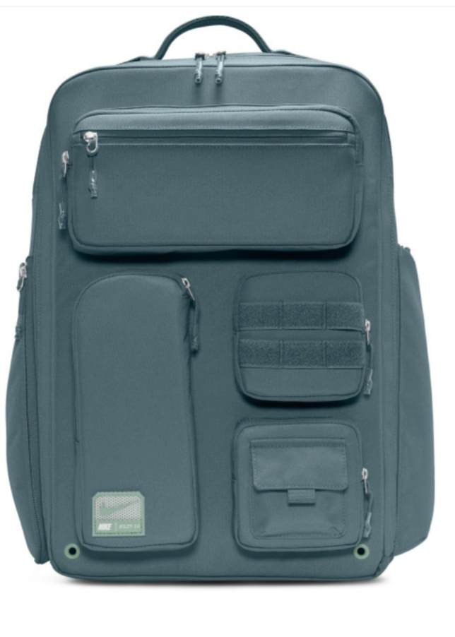 Nike Utility Elite Backpack slate grey front straight-on view