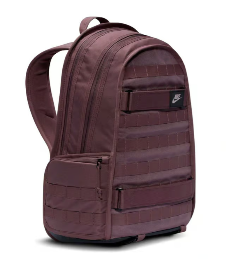 Nike RPM Backpack mauve back view with padded straps and sternum strap