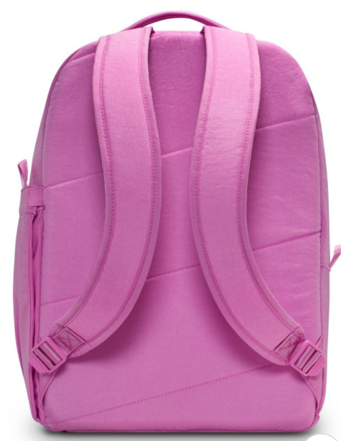 Nike Essentials Backpack pink orchid back view with padded wide straps