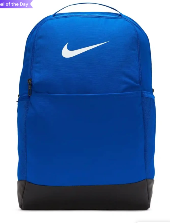Nike Brasilia 9.5 Backpack royal blue front view with large white Swoosh