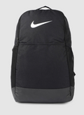Nike Brasilia 9.5 Training Backpack black front view with white Swoosh