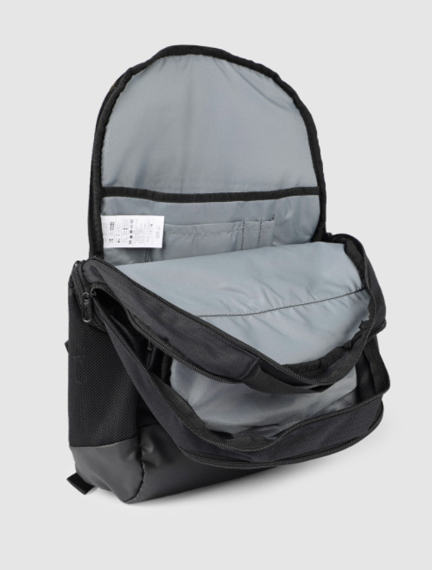 Nike Brasilia 9.5 Training Backpack black side angle view with mesh pocket
