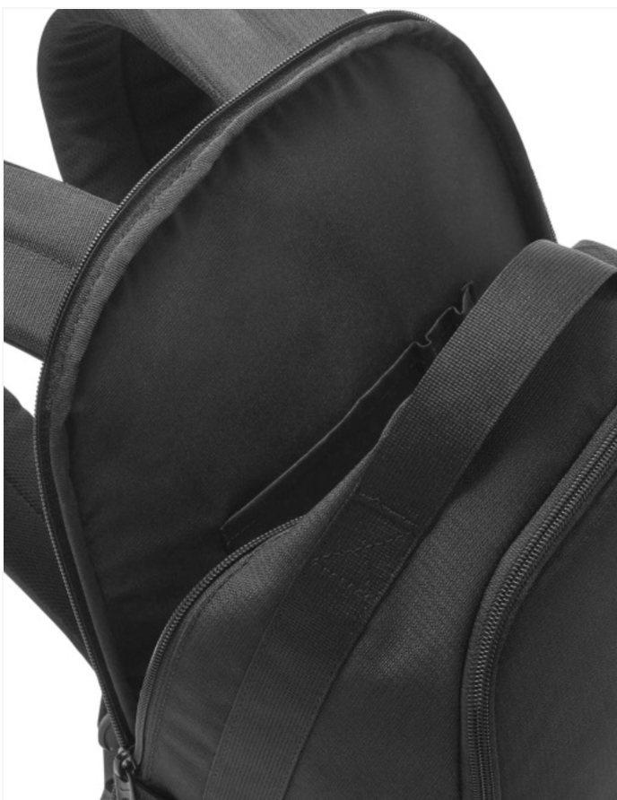 Nike Kids Brasilia Backpack black interior open view with organizer sleeve
