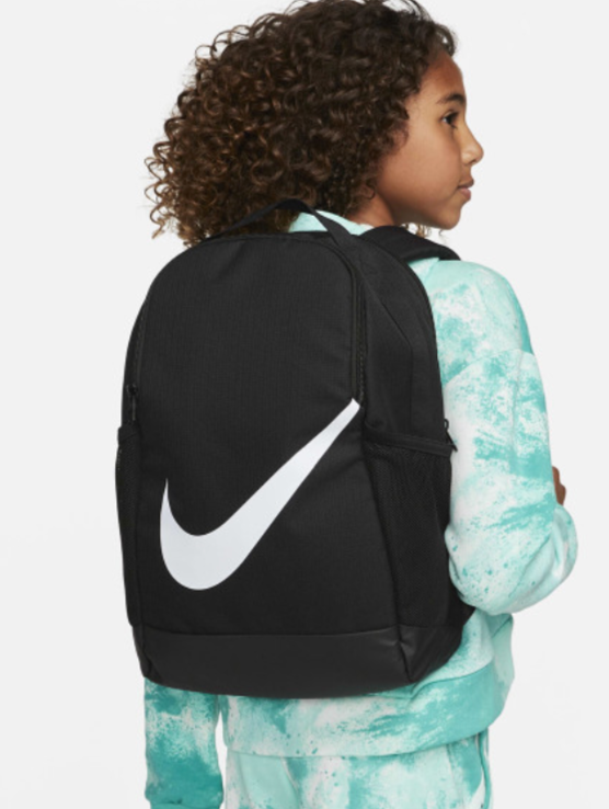 Nike Kids Brasilia Backpack black main compartment interior close-up