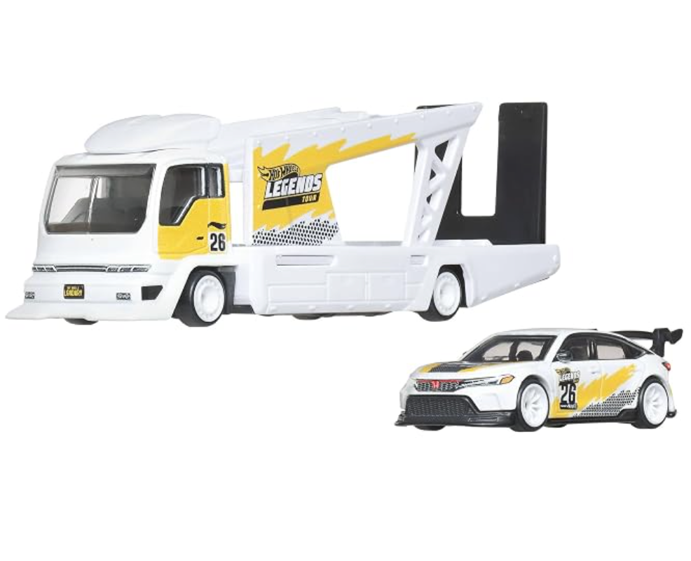 Hot Wheels Kousoku Hauler with Honda Civic Type R on ramp