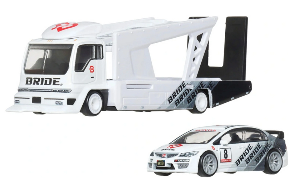 Hot Wheels Kousoku Hauler and Honda Civic Type R Bride set