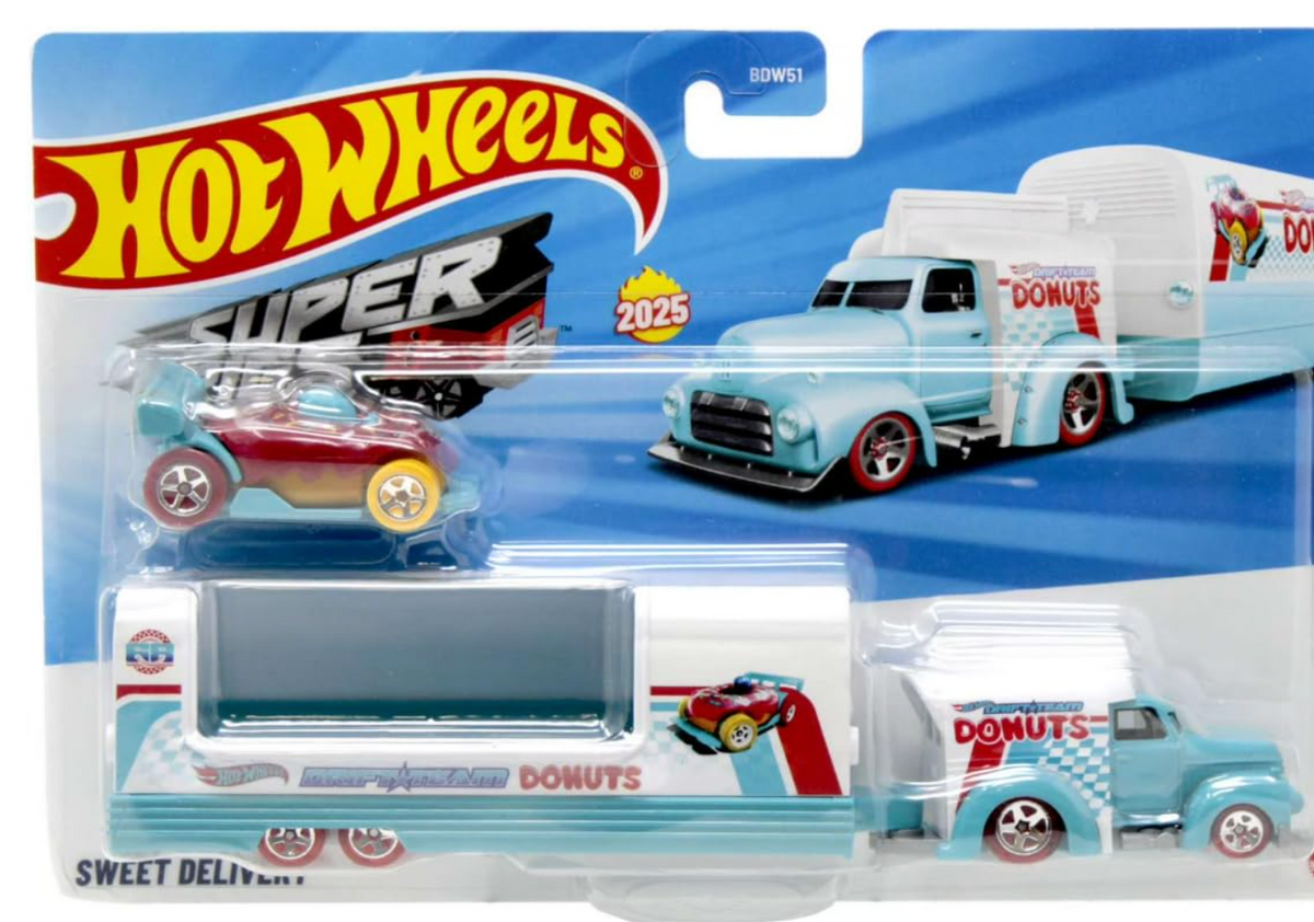Hot Wheels Super Rigs 2025 Sweet Delivery Donuts Hauler in original packaging