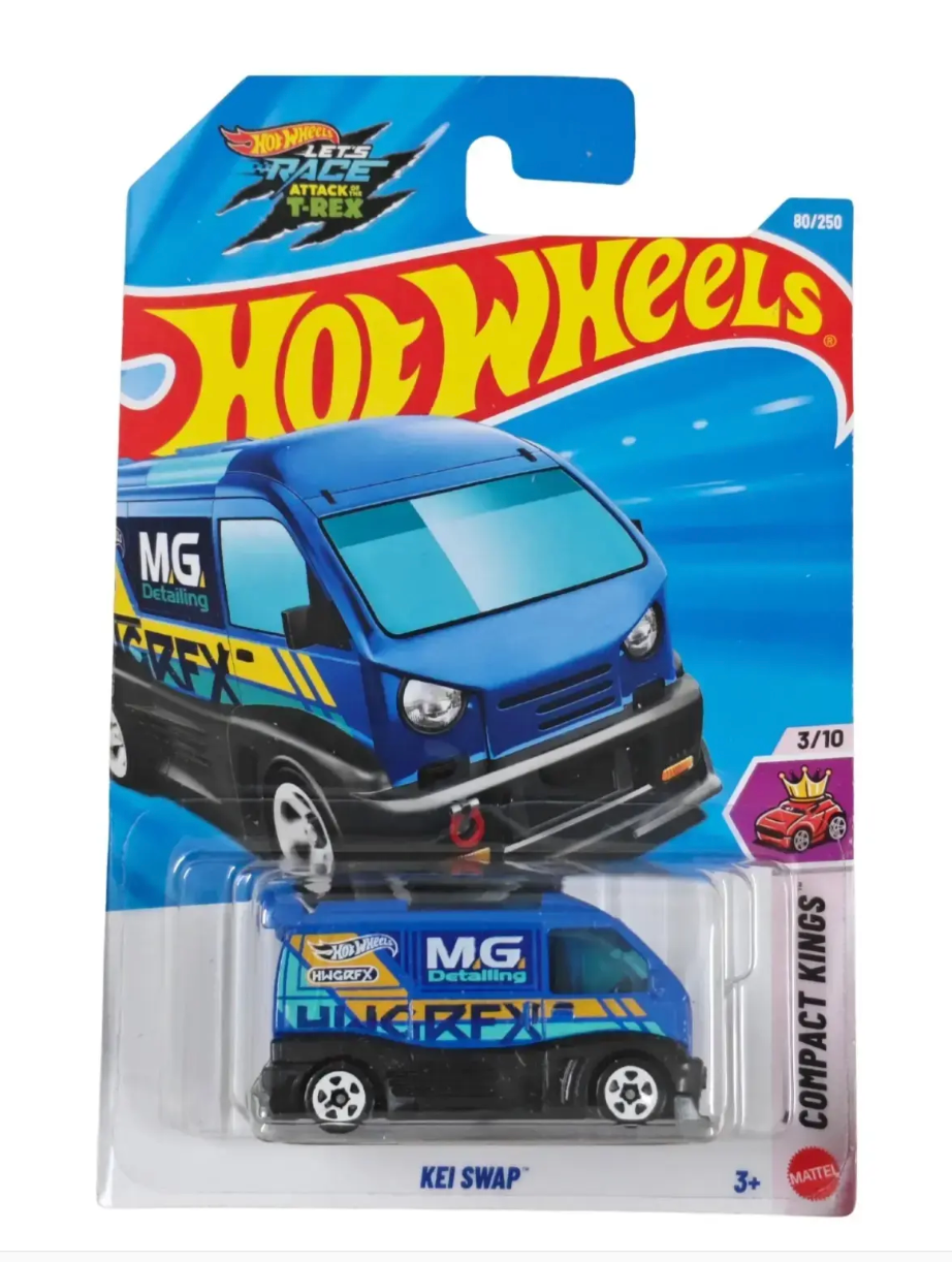 Hot Wheels Kei Swap – Compact Kings Let's Race Attack T-Rex Packaging