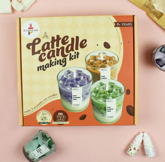 Kalakadam Latte Candle Making Kit box - front view