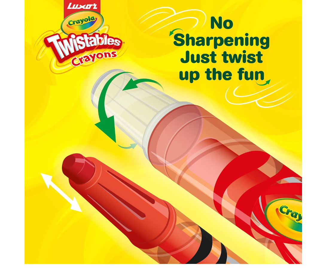 Twistable design, no mess, no broken tips, ACMI certified features