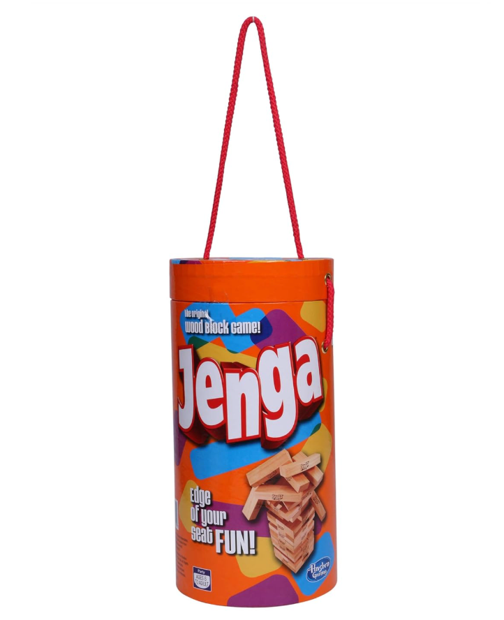 Jenga Wooden Block Stacking Game with Carry Tube