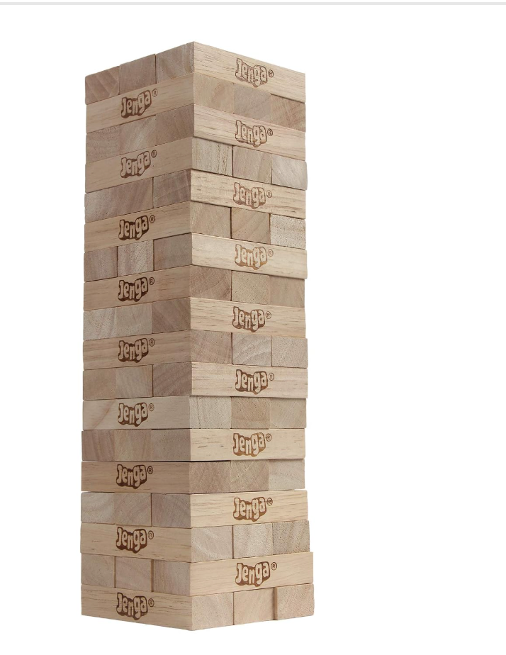 Jenga Wooden Block Stacking Game with Carry Tube