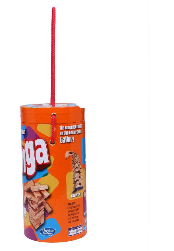 Jenga Wooden Block Stacking Game with Carry Tube
