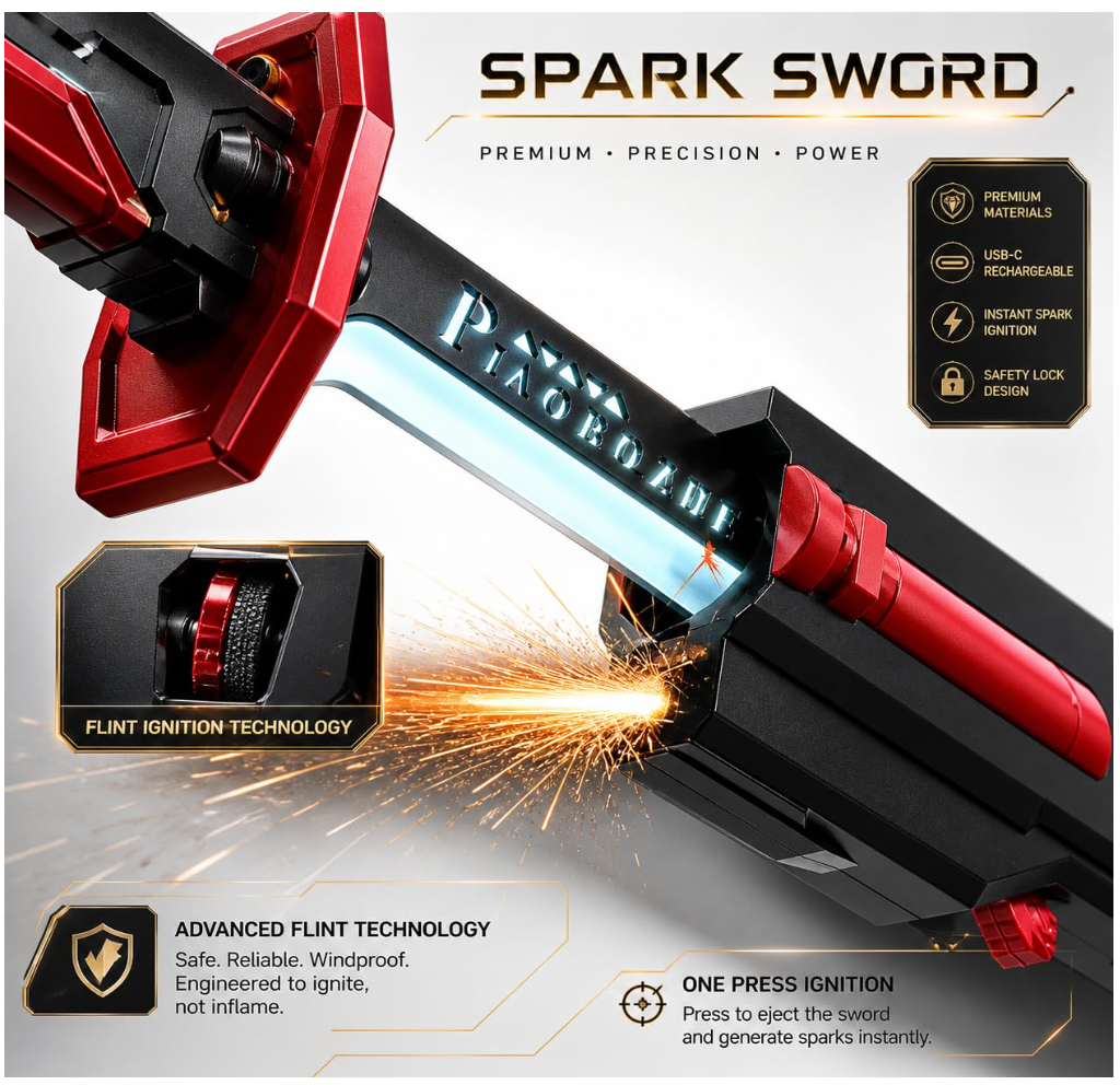 Flint-based spark effect detail