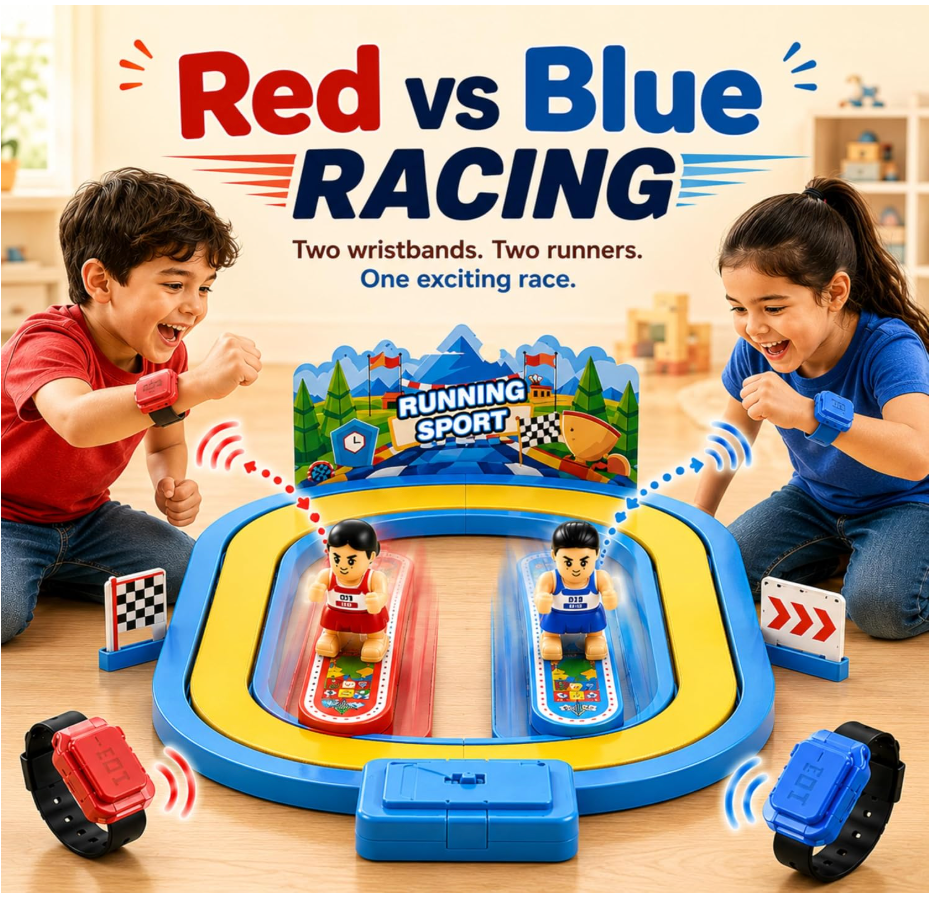 Screen-free motion-controlled racing play